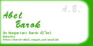 abel barok business card